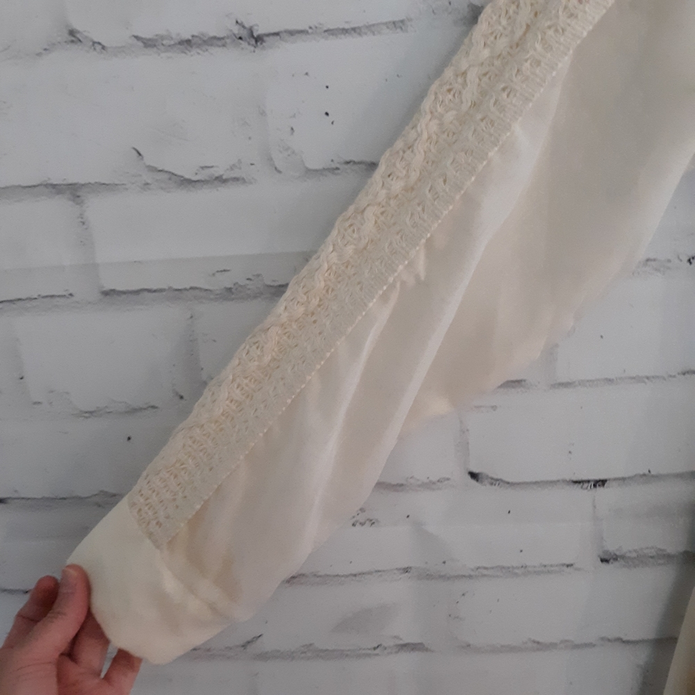 Vintage Prairie Dress Crochet Ruffle Ivory Size Small - Picture 4 of 7